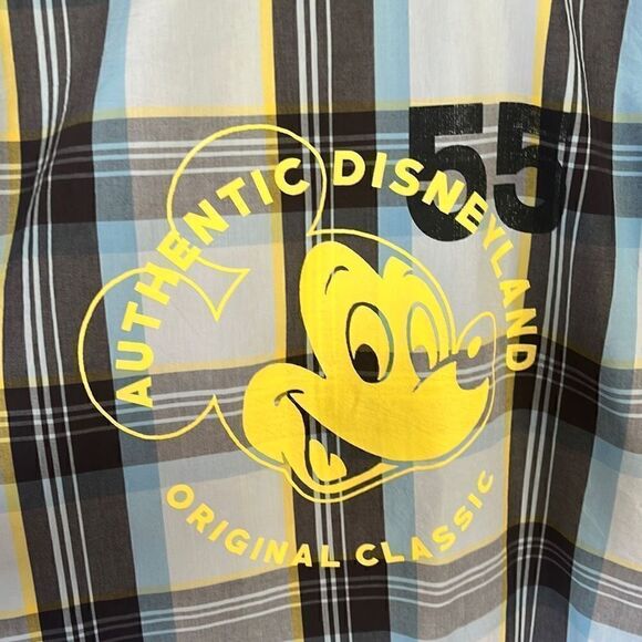 Disney Parks Plaid Button Shirt Disneyland 55 Sz Small Mickey Mouse - Picture 2 of 5